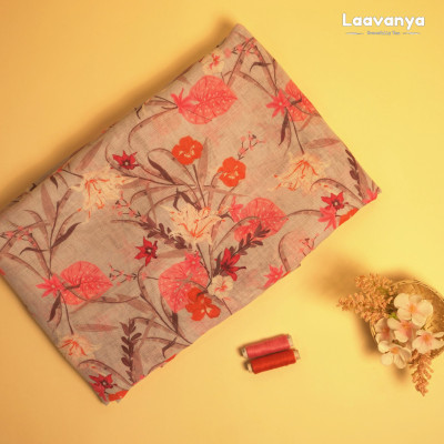 Floral Print Cotton Linen Fabric